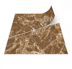 Vzor - 63782DR ochre marble trapezoid, kolekce Allura Dryback Material