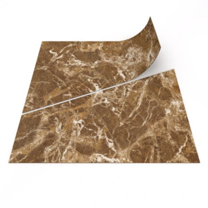 Vzor - 63782DR ochre marble trapezoid, kolekce Allura Dryback Material