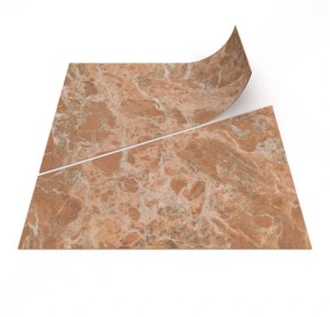 Vzor - 63788DR peach marble trapezoid, kolekce Allura Dryback Material